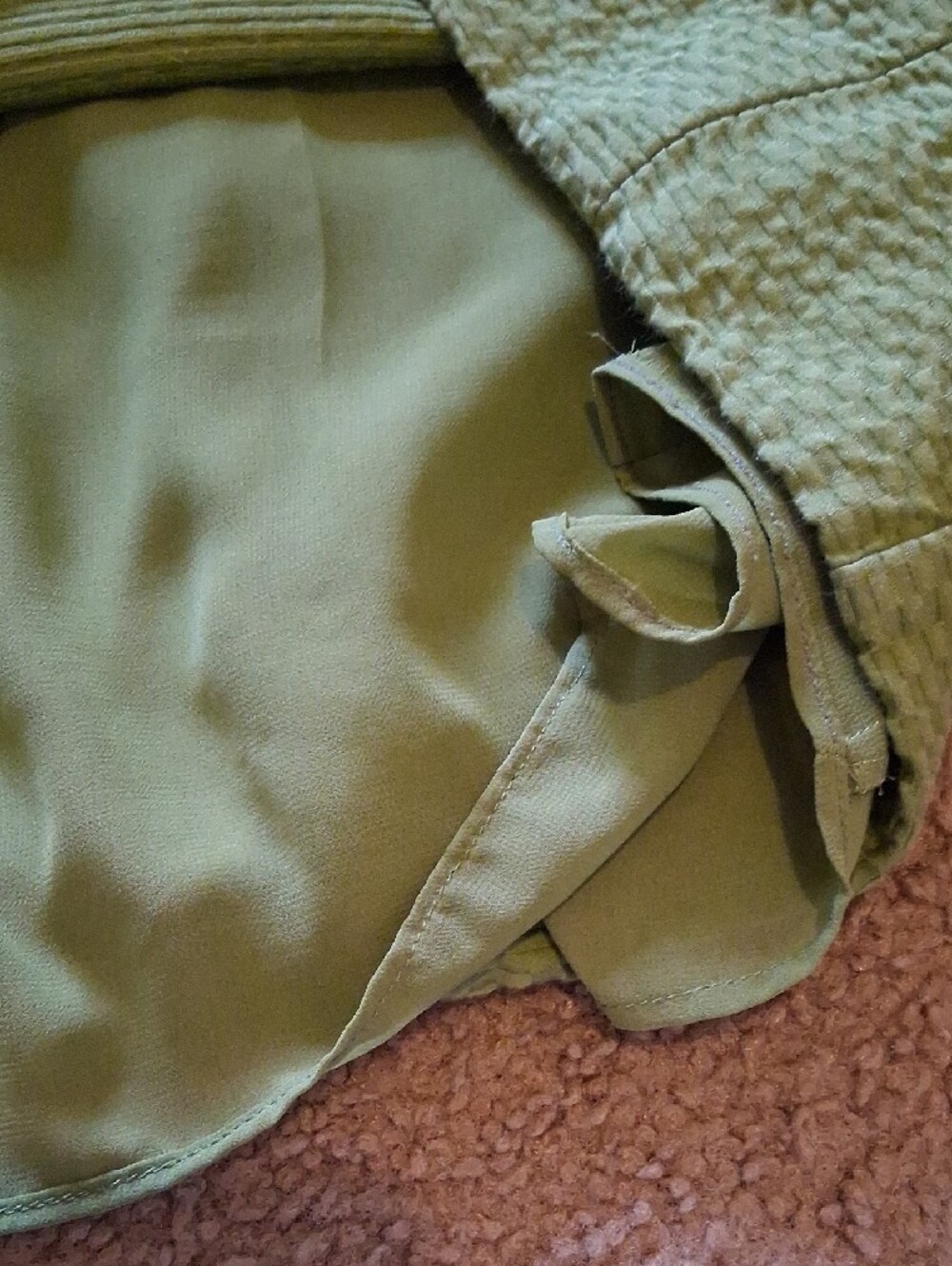 Vintage Armani Collezioni Olive Green Textured Jacket & Dress Set - Picture 9 of 14